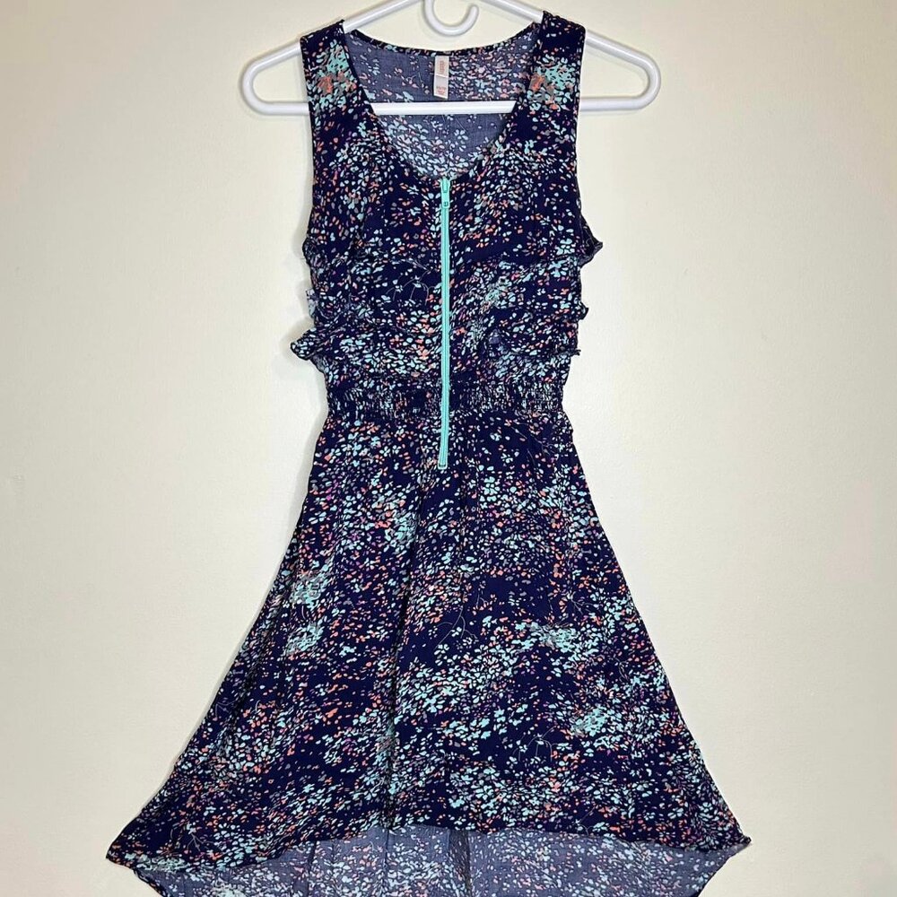 Size Extra Small Blue Summer Dress W/Front Zipper